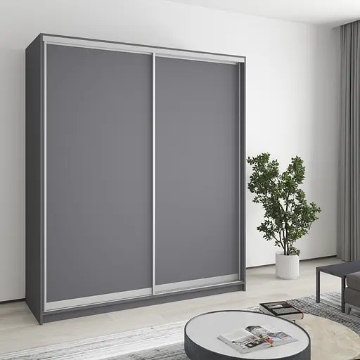 Шафа-купе дводверна MebelStar Комбо AL 2ДСП 180x45x210 см Антрацит (MBS-2681)