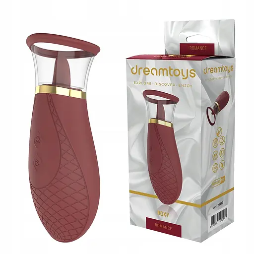 Вакуумний стимулятор клітора з вібрацією Dreamtoys Romance Roxy бордовий - фото 7