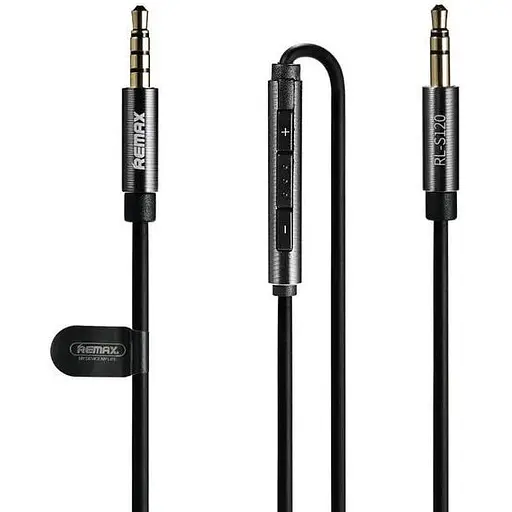 Кабель Aux Remax 3.5-3.5 1.2 м RL-S120 Black - фото 1