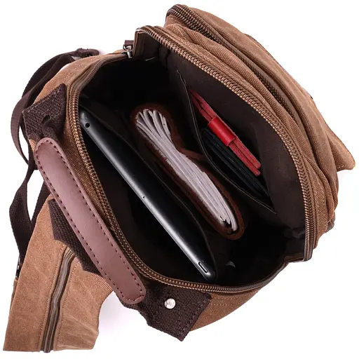 Удобный текстильный рюкзак с уплотненной спинкой и отделением для планшета Vintage 22х35х10 см 000315676 - фото 5