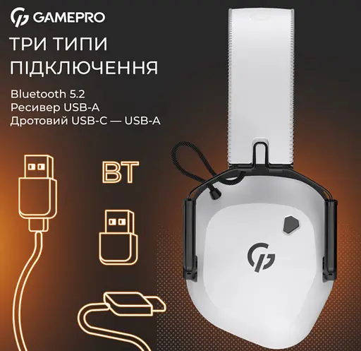Игровые наушники GamePro HSW-120-W Wireless Mercury Genesis Pro White - фото 4