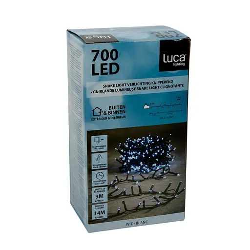 Гирлянда-кластер Luca Lighting Змейка 700 LED холодный белый 17 м (1119084)