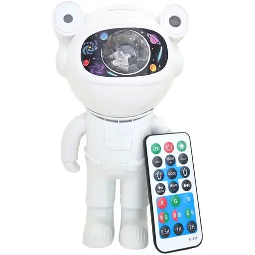 Лазерний нічник-проектор зоряного неба з bluetooth динаміком Astronaut projector light XL-818 білий - фото 1