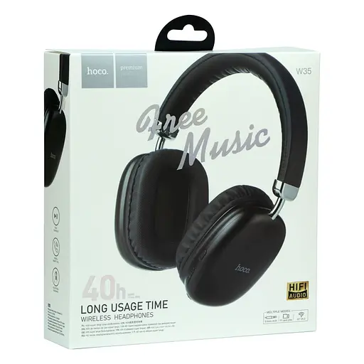 Навушники з мікрофоном накладні Hoco W35 | BT5.3, 40h | Black - фото 8