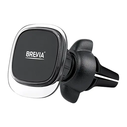 Тримач телефону автомобільний Brevia AirClip СrystalMag на дефлектор, 4 магніти, чорний(48500) - фото 1