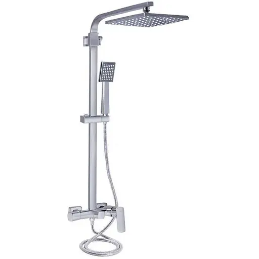 Душова система для кабіни Qtap Capricorn на три споживача (з виливом) 53103KNC Chrome, Хром - фото 1