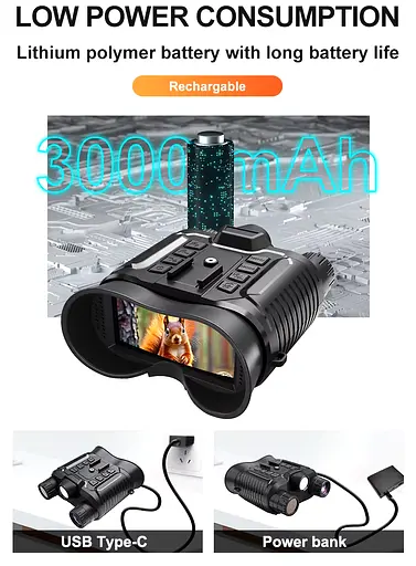 Цифровой бинокль ночного видения NV8161 (до 400м в темноте) 1080P HD 8X с креплением FMA L4G24 и картой 128Гб - фото 9