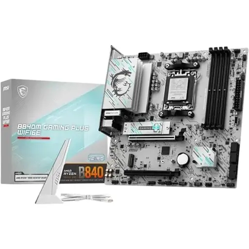 Материнская плата MSI AM5 B840M Gaming PLUS WIFI6E, B840, 4xDDR5, Int.Video (CPU), 4xSATA3, 2xM.2, 1xPCI-E 4.0 x16, 1xPCI-E 3.0 x16, ALC897, Realtek 2.5GbE, WiFi 6E, Bluetooth 5.3, 7xUSB 3.2 / 8xUSB 2.0, HDMI, MicroATX