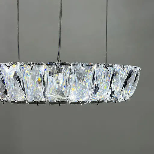 Елегантна люстра з підвісним кришталевим кільцем Ø 24 см | Арт. (T) C 126/1 (250) | Line F - фото 4