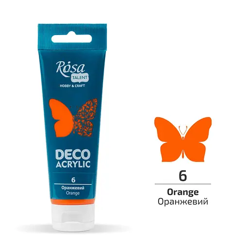 Акрил для декору Оранжевий (06) матовий 75 мл Rosa Talent - фото 1