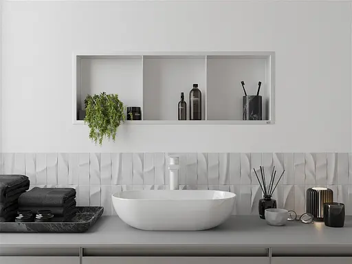 Полка в ванную встроенная Nett YW-90, металлическая 90 см Белый - фото 5