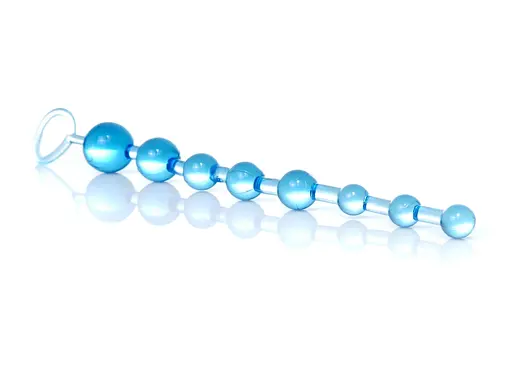 Анальний ланцюжок Jelly Anal 10 Beads Clear 29 см (блакитний) - фото 2