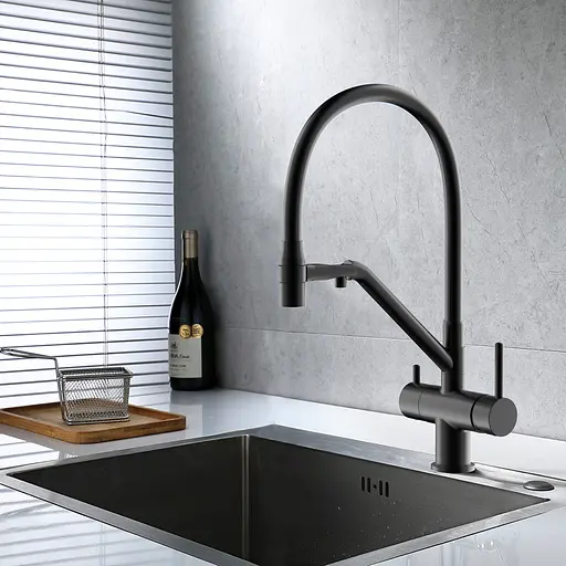 Змішувач для кухні на дві води Gappo G4398-89 сталь Графітовий хром - фото 2