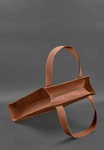 Шкіряна жіноча сумка шоппер Бетсі світло-коричнева Crazy Horse - фото 4