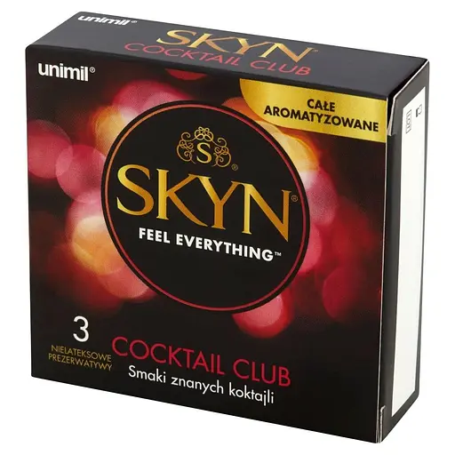 Ароматизированные презервативы Unimil Skyn Cocktail Club безлатексные 3 шт.