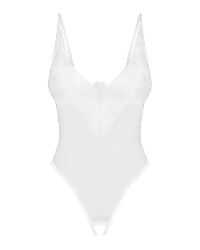Боді Obsessive Alissium Crotchless M/L білий - фото 4