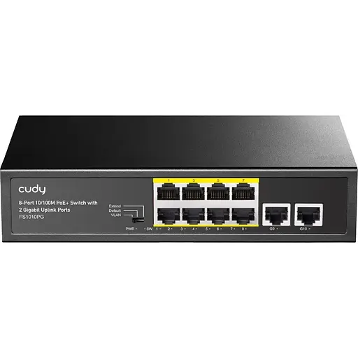 Коммутатор Cudy FS1010PG 8 портовый 10/100M PoE+ Switch with 2 Gigabit Uplink Ports 120W - фото 1