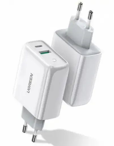 Адаптер питания для телефона Ugreen CD170 White USB+USB Type-C Wall Charger 36W 3A - фото 2
