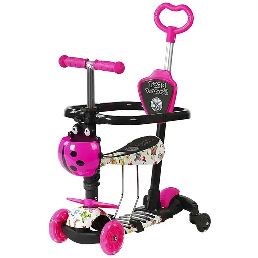 Дитячий самокат 5 в 1 Best Scooter рожевий