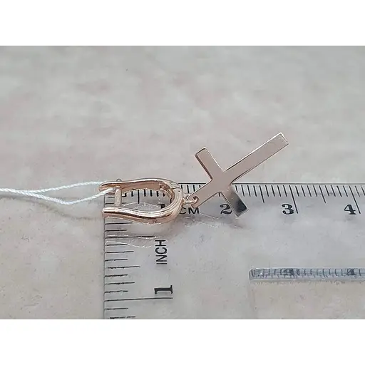 Золота моносережка Favoritum Хрестик. 210180/1 - фото 5