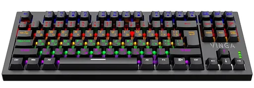 Клавіатура Vinga KBGM-110 87 key LED Blue Switch USB Black (KBGM-110 Black) - фото 2