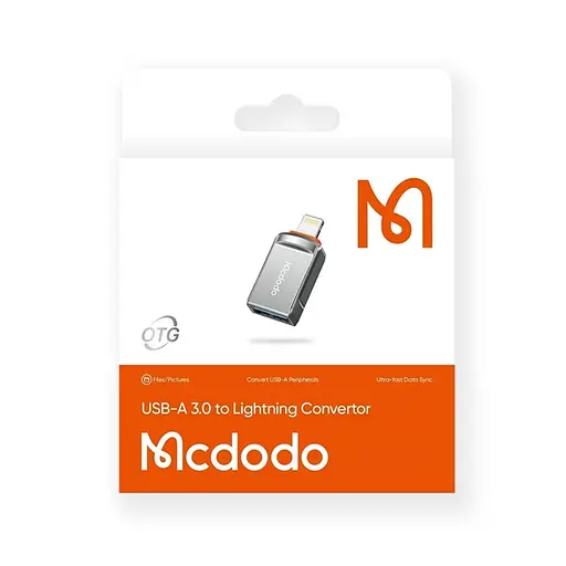Адаптер Mcdodo OTG USB-A 3.0 к Lightning Adapter OT-8600 Серый - фото 2