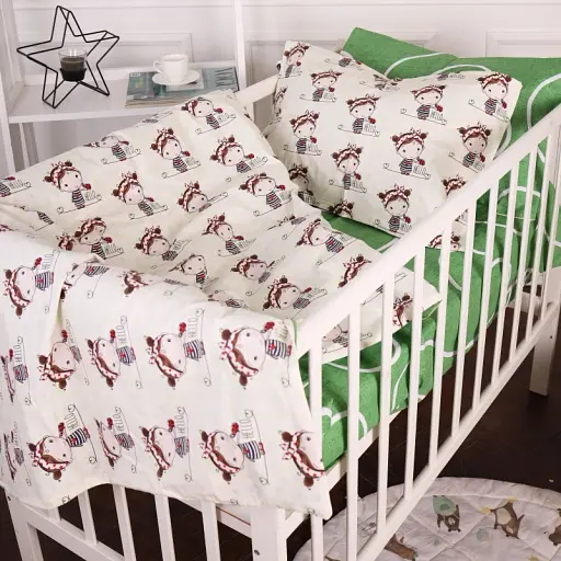 Комплект постільної білизни MirSon Бязь 20-0031 Ladybug 220х240 зелено-бежевий (2200010268058)