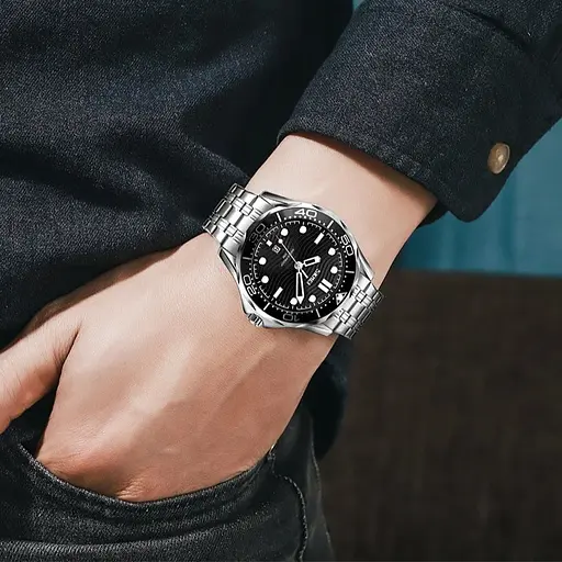 Наручний годинник Skmei 9276 Silver Black steel strap, 9276SSIBK (18381) - фото 4