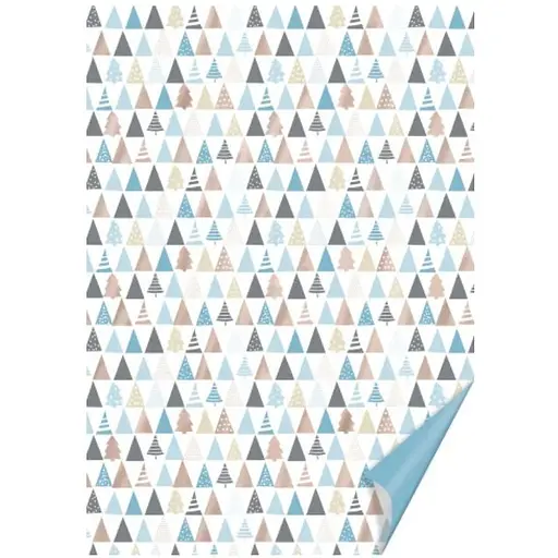 Папір з малюнком "Ялинки" А4(21х29,7см) двосторонній Блакитний 300г/м2 Heyda