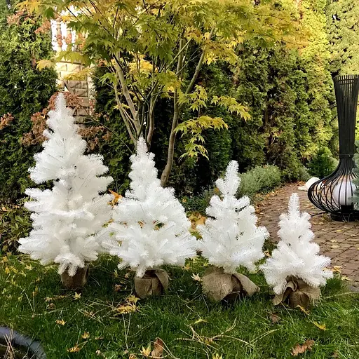 Елка Hvoya Premium литая в мешковине 70 см белая - фото 10