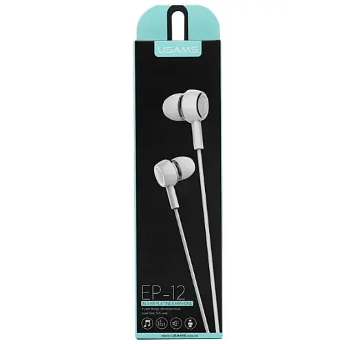 Наушники Usams EP-12 Plastic Earplug Plating Small Earphone белые - фото 2