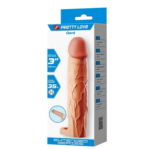 Насадка на пенис Pretty Love Gerd Flesh 3'' 19.5 см телесный - фото 2