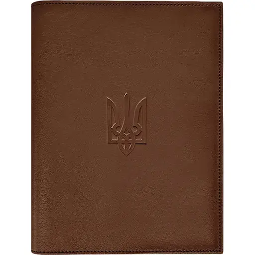 Кожаная обложка BlankNote Standart с Трезубцем для нотариального реестра светло-коричневый - фото 1
