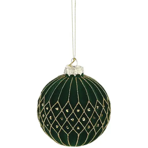 Ялинкова кулька Chomik ромби велюр 8 см зелена (5900779882027_1)