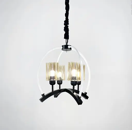 Люстра Loft у чорно-білому каркасі Line.F 048/4 - фото 5