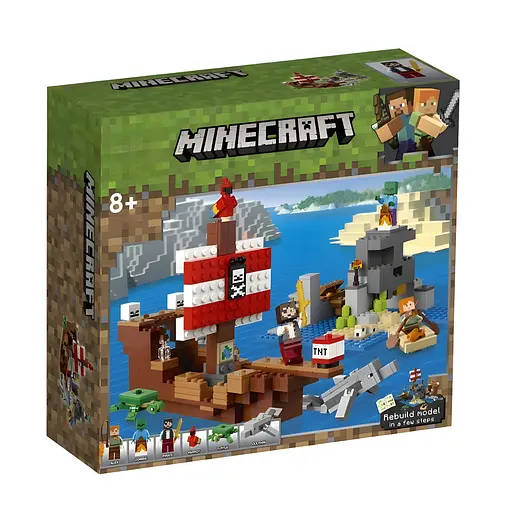 Конструктор Minecraft Пригоди на піратському кораблі на 386 деталей (11827)