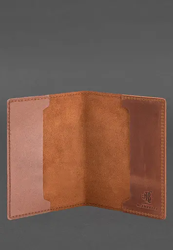 Кожаная обложка для военного билета 7.3 светло-коричневая Crazy Horse - фото 4