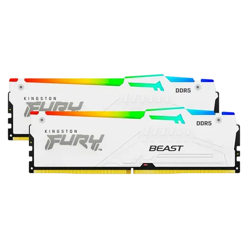 Оперативная память Kingston Fury 64GB (2x32GB) DDR5 5600MHz Beast White RGB (ex.HyperX) (KF556C36BWEAK2-64)