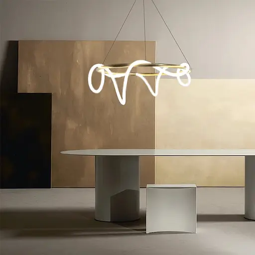 Латунна кільцева люстра ELISION з гнучкою LED стрічкою Line.F Діаметр 60см - фото 7