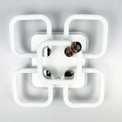 Люстра с квадратными LED кольцами, рассеивающая свет на 360° Line.F A 2837/4+1S RGB WH - фото 5