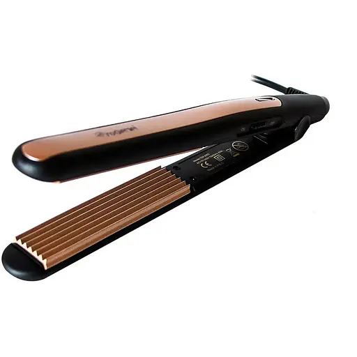 Профессиональная плойка-гофре для прикорневого объема волос Gemei 2955 мелкий гофре турмалин - фото 1