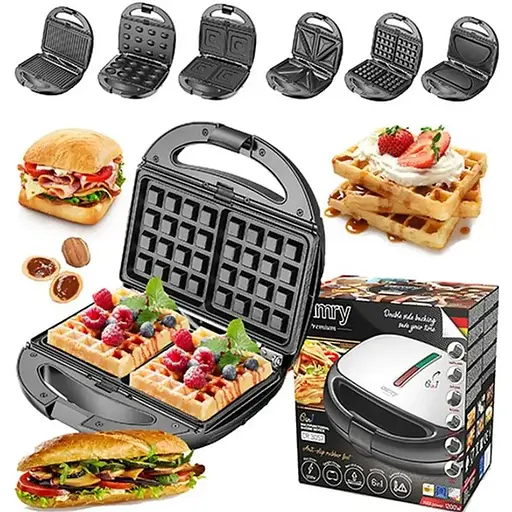 Мультипекарь орешниця сэндвичниця 6 в 1 Camry CR 3057 1200Вт - фото 9