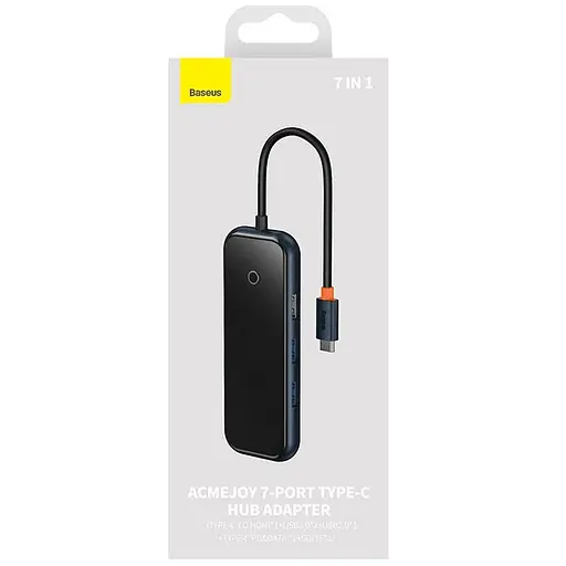 Перехідник Baseus Hub AcmeJoy 7-Port Type-C (HDMI*1+USB3.0*2+USB2.0*1+Type-C PD&Data*1+SD/TF) (WKJZ) Dark Gray - фото 6