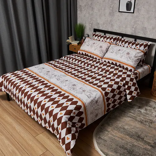 Комплект постельного белья Moon&Star Бязь Gold Люкс Heart Patch King Size 220x240 наволочки 2х70х70 - фото 1