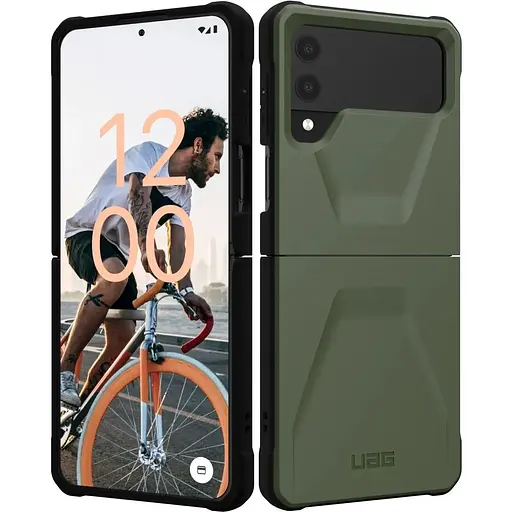 Оригинальный противоударный чехол UAG Civilian для Samsung Galaxy Z Flip4 Olive (214007117272) - фото 2