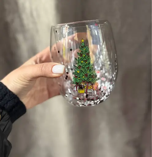 Набор стаканов Vittora VT-5415-350 Зимние развлечения с двойным дном 350 мл Прозрачный 2 шт - фото 4