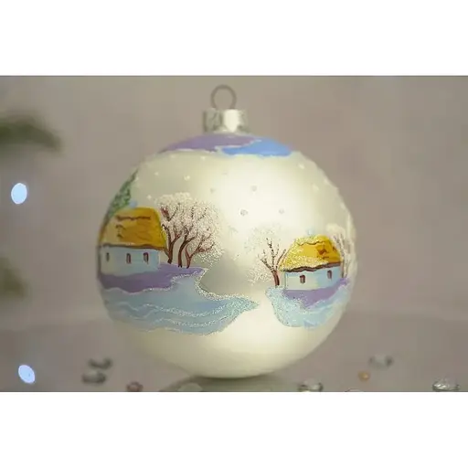 Ялинкова прикраса Санта Шоп Засніжене село скло (4820001154962) - фото 3