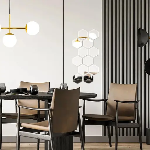 Дзеркальний декор Wall Sticker SW-00002513 акриловий самоклеючий 125х105 мм 12 шт. срібло - фото 5