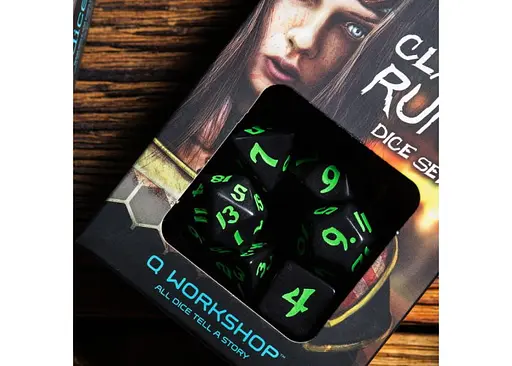 Набор кубиков Classic Runic Black & green Dice Set , 7 шт. (SCLR02) - фото 3