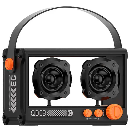 Bluetooth колонка QD03 Transparent з мікрофоном Black - фото 2